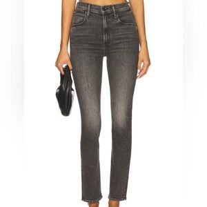 Mother (Anthropologie) The Tomcat Ankle Button-Fly Jeans in Washed Black-Size 25